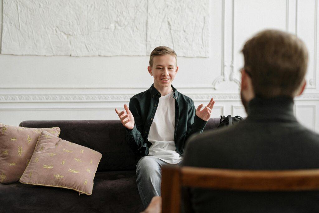 a boy doing consulting with his unlce