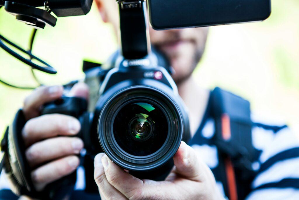 a men creating content for his business